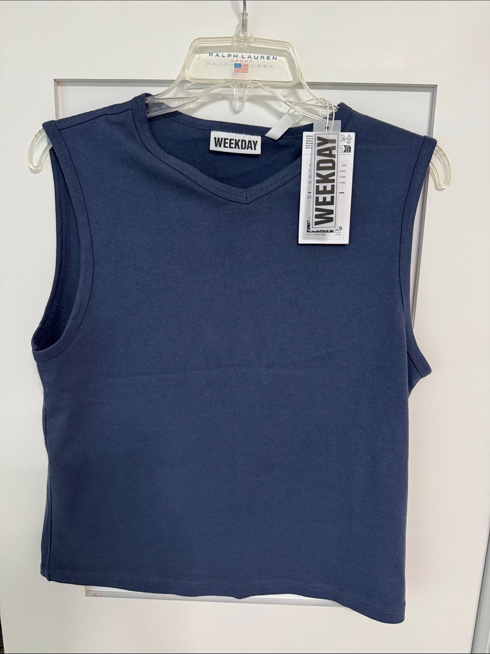 Weekday Navy V-Neck Sleeveless Tank